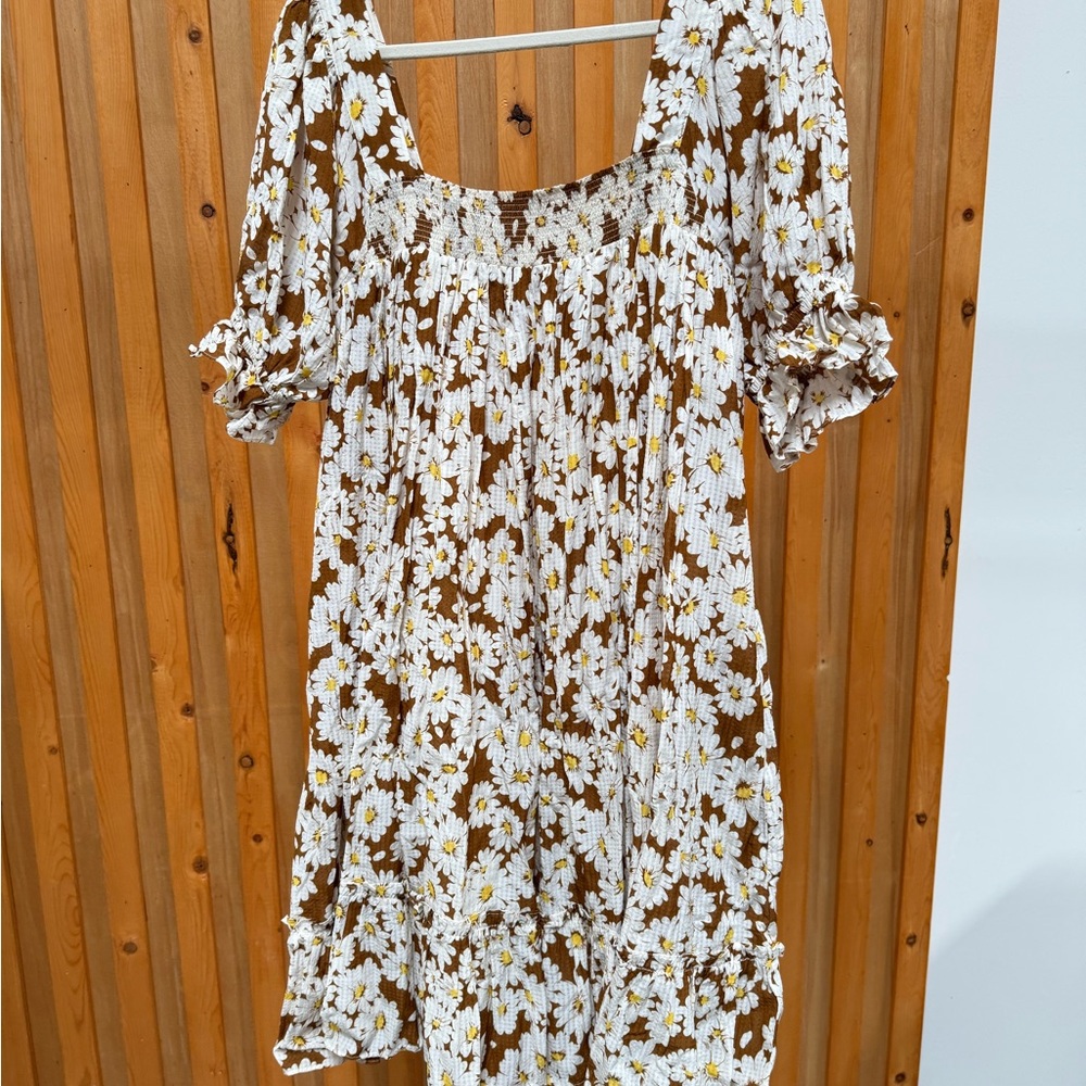 ByTimo Daisy Dobby Check Babydoll Dress L